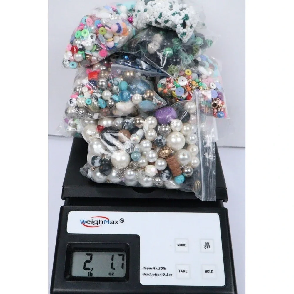 Bulk Mixed‎ Lot Beads 2 lbs Bead Soup Vtg & Modern Jewelry Finding Crafting